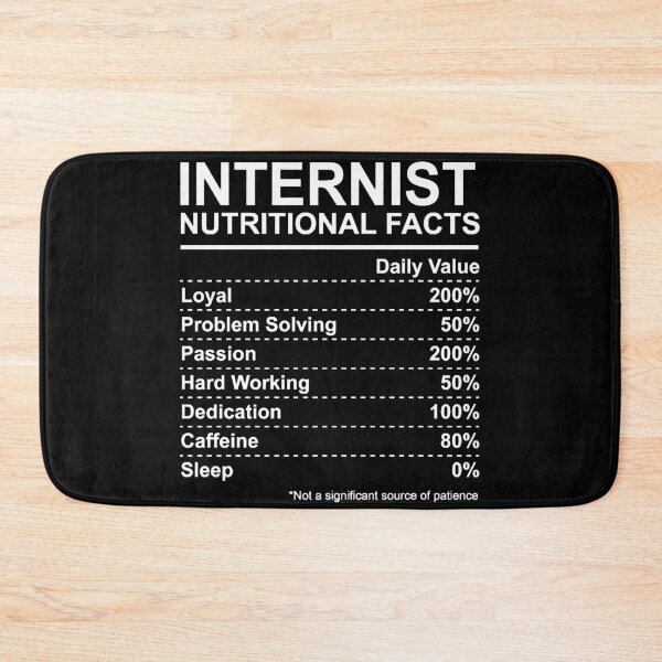 Item preview, Internist Nutritional Facts designed and sold by HumbleShirt.