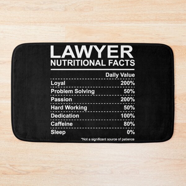 Item preview, Lawyer Nutritional Facts designed and sold by HumbleShirt.