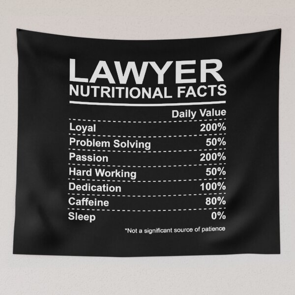 Item preview, Lawyer Nutritional Facts designed and sold by HumbleShirt.