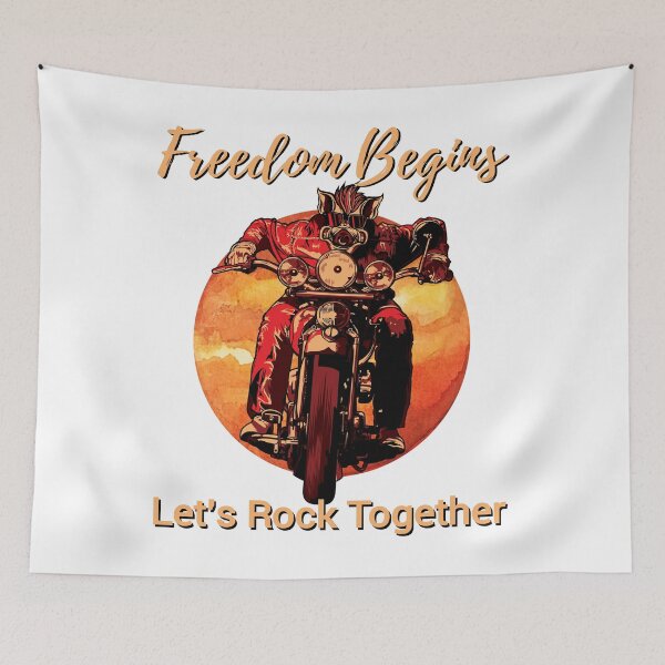 Item preview, Freedom begins, Let’s rock together,Freedom you can feel, vintage motorcycle designed and sold by Lekrock.