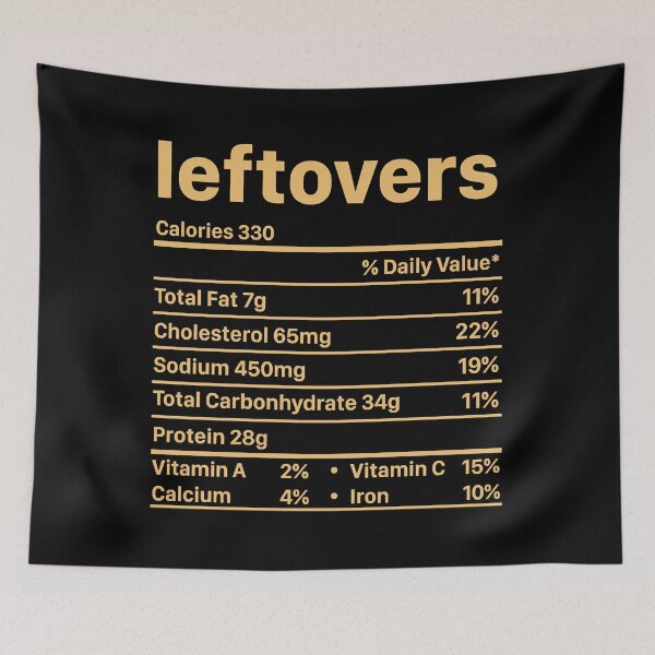 Item preview, Leftover Nutritional Facts designed and sold by HumbleShirt.