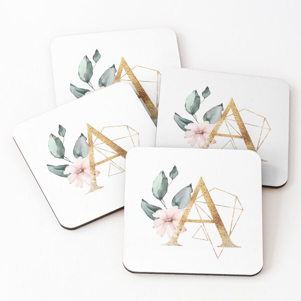 Item preview, Floral Geometric Polygon Monogram A designed and sold by junkydotcom.