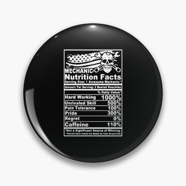 Item preview, Mechanic Nutrition Facts designed and sold by HumbleShirt.