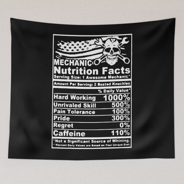 Item preview, Mechanic Nutrition Facts designed and sold by HumbleShirt.