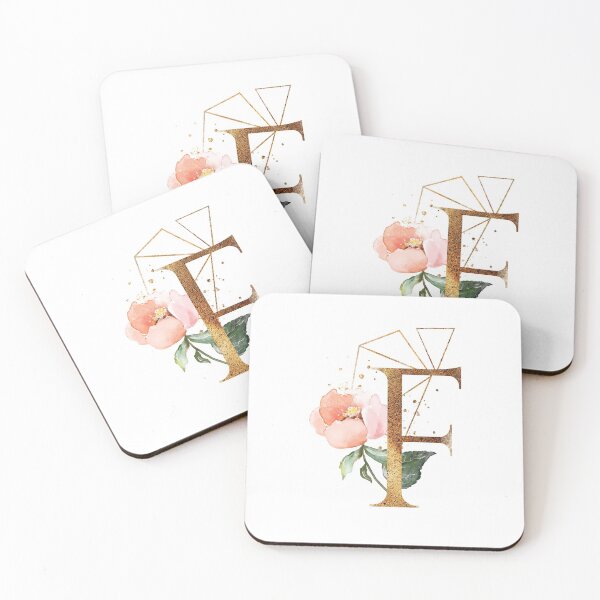 Item preview, Floral Geometric Polygon Monogram F designed and sold by junkydotcom.