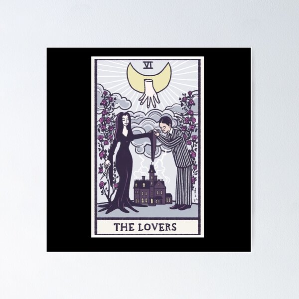 Item preview, The lovers - tarot - Addams family designed and sold by NomiBee.