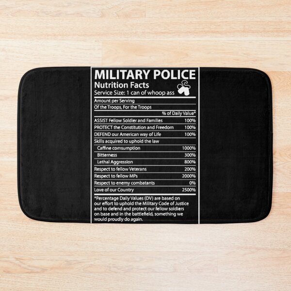 Item preview, Military Police Nutrition Facts designed and sold by HumbleShirt.