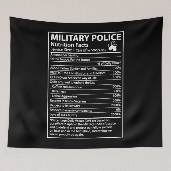 Item preview, Military Police Nutrition Facts designed and sold by HumbleShirt.