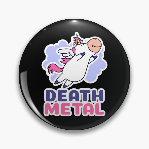 Item preview, Death metal happy pink and purple unicorn joke designed and sold by Captain-Jackson.