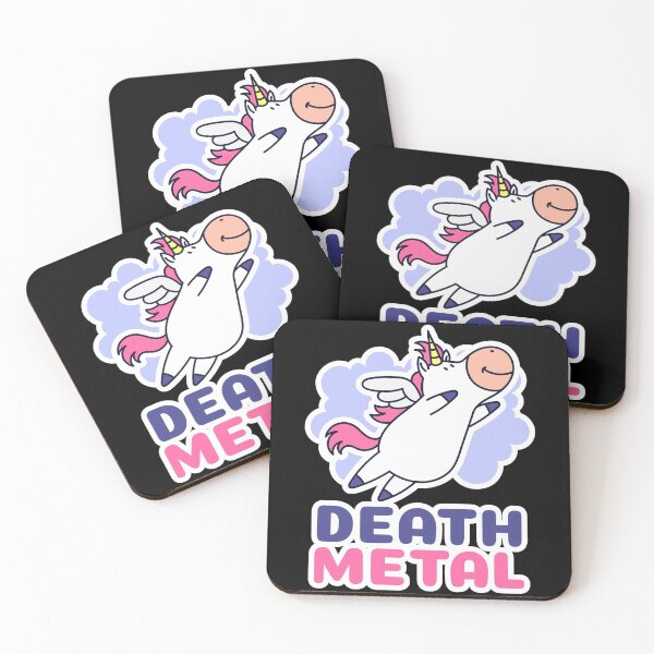 Item preview, Death metal happy pink and purple unicorn joke designed and sold by Captain-Jackson.