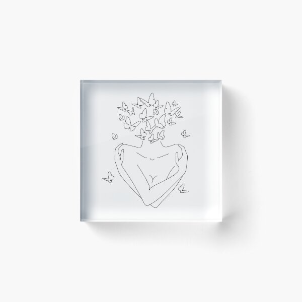Love yourself. Love your body concept. Acrylic Block