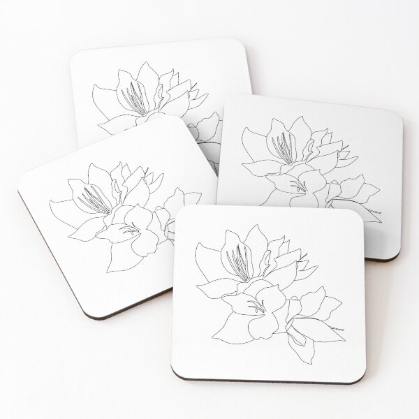 Item preview, Lily flowers one line drawing.Botanical print. Nature symbol of cosmetics. Modern continuous line art. Fashion print.Scandinavian, Nordic, Trendy print, Styled, Scandinavian art, Modern art,  designed and sold by Nina Velychko.