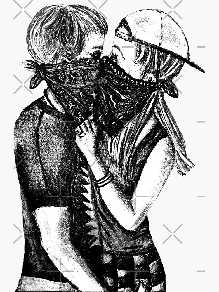 "Safe kissing" Sticker for Sale by KrissysArt Redbubble