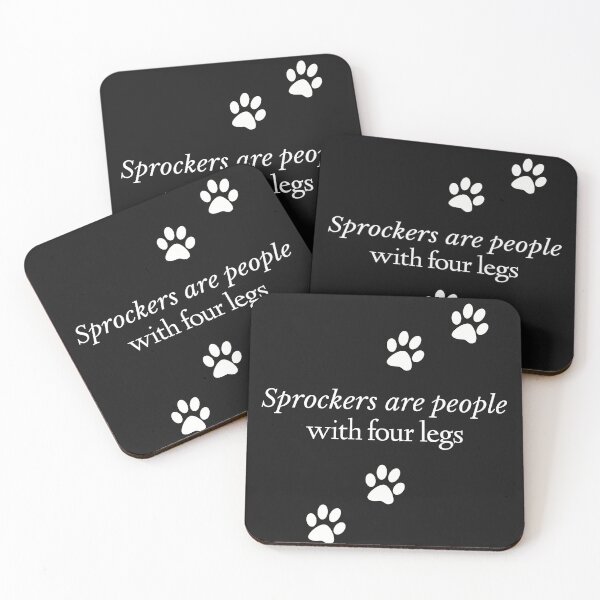 Item preview, Sprockers are People with Four Legs funny dog breed joke designed and sold by AMSonArt.