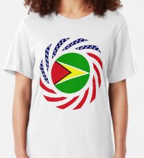Guyanese American Multinational Patriot Flag Slim Fit T-Shirt