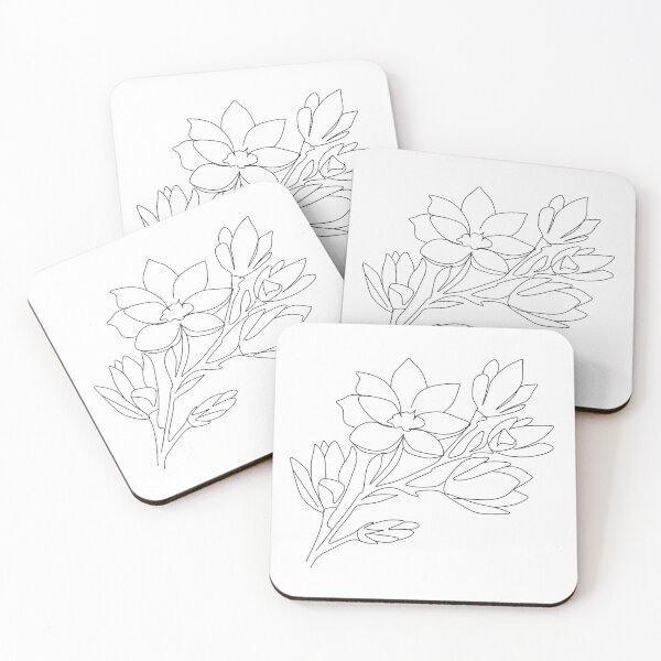Item preview, Magnolias flowers one line drawing.Botanical print. Nature symbol of cosmetics. Modern continuous line art. Fashion print.Scandinavian, Nordic, Trendy print, Styled, Scandinavian art, Modern art. designed and sold by Nina Velychko.