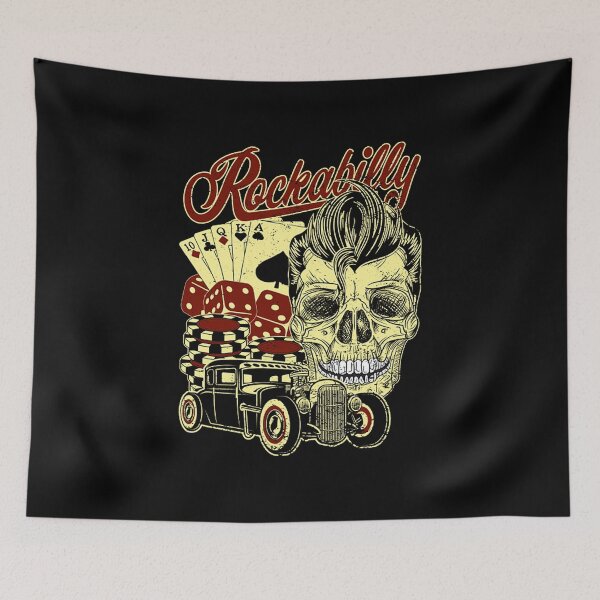 Item preview, Rockabilly Gambling Skull T-Shirt designed and sold by diore2012.
