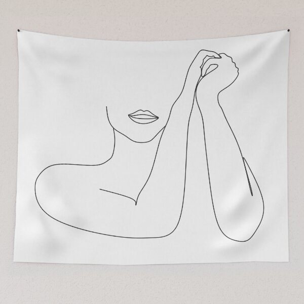 Item preview, Abstract woman face with by line art drawing. Portrait minimalistic style. Beaty salon logo.Scandinavian print, Nordic, Trendy print, Styled designed and sold by Nina Velychko.