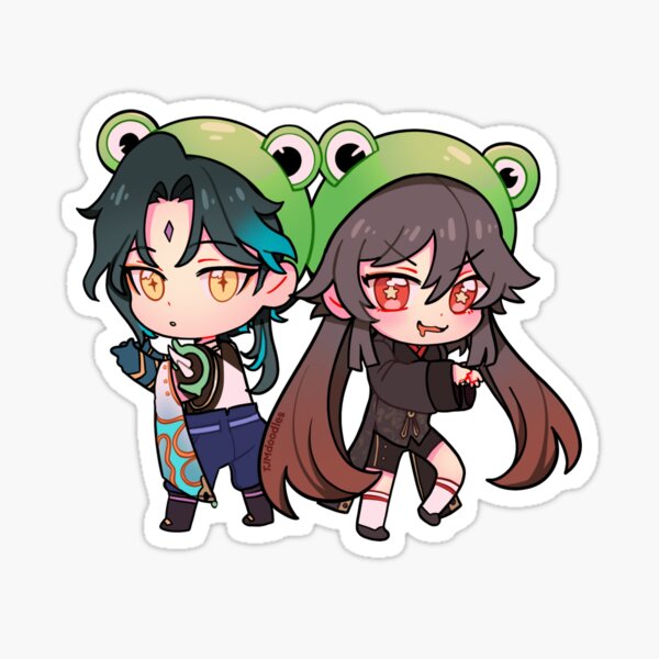 Item preview, Froggy HuXiao (Hu Tao and Xiao) designed and sold by tjmdoodles.