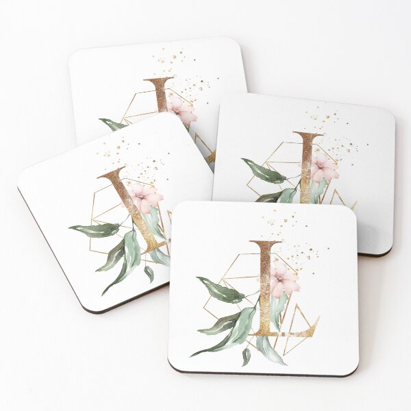 Item preview, Floral Geometric Polygon Monogram L designed and sold by junkydotcom.