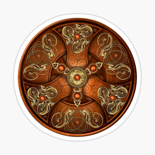 Item preview, Norse Warrior Chieftain's Shield in Copper and Gold designed and sold by Naumaddic Arts.