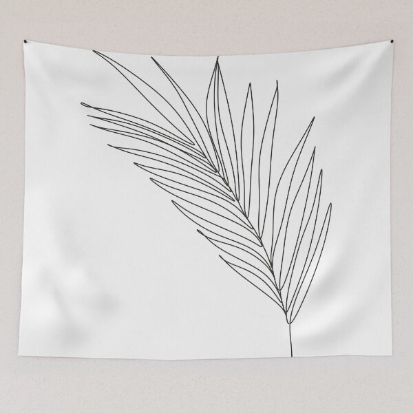Item preview, Tropical leaves line art designed and sold by OneLinePrint.