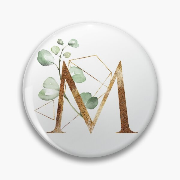 Item preview, Floral Geometric Polygon Monogram M designed and sold by junkydotcom.