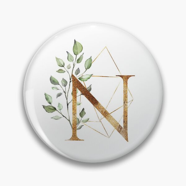 Item preview, Floral Geometric Polygon Monogram N designed and sold by junkydotcom.
