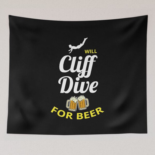 Item preview, Cliff Diving Diver Extreme Sports Beer Lovers Funny Sayings designed and sold by CuteDesigns1.
