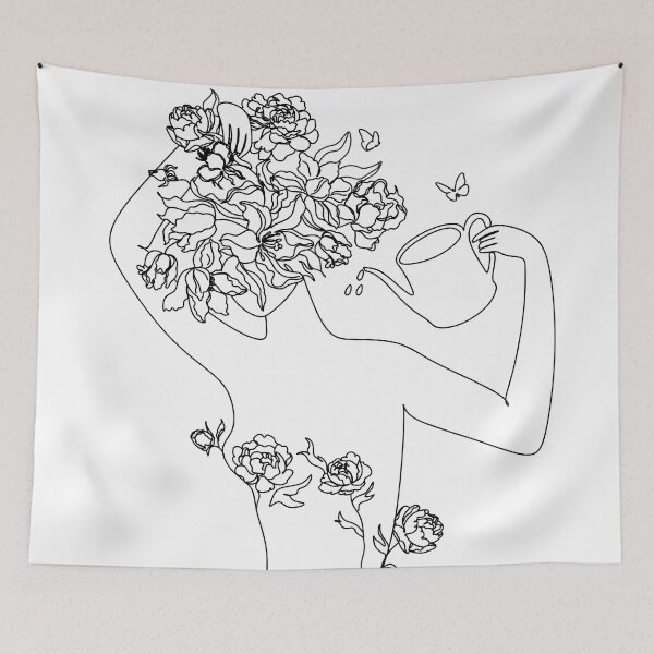 Item preview, Self love. Flowers grow out Line Art Print. designed and sold by OneLinePrint.