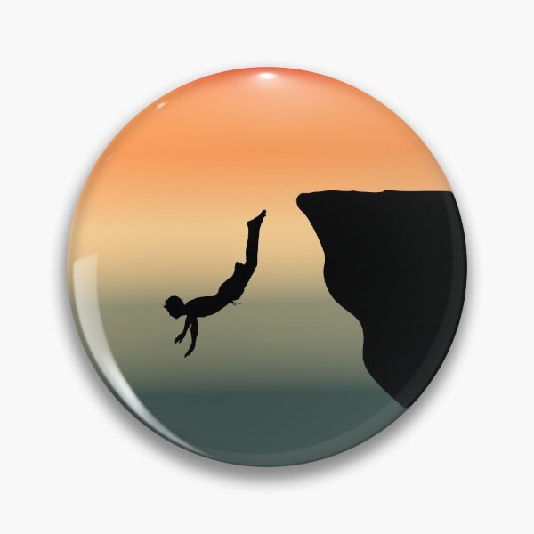 Item preview, Cliff Diving Tombstoning Base Jumping Extreme Sports Sunset Vintage Retro designed and sold by CuteDesigns1.