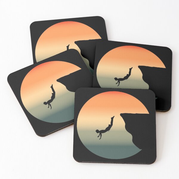 Item preview, Cliff Diving Tombstoning Base Jumping Extreme Sports Sunset Vintage Retro designed and sold by CuteDesigns1.