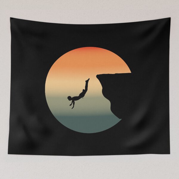 Item preview, Cliff Diving Tombstoning Base Jumping Extreme Sports Sunset Vintage Retro designed and sold by CuteDesigns1.