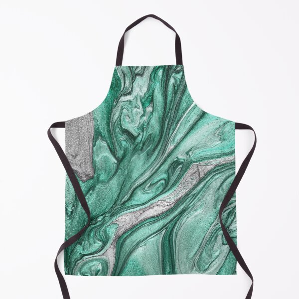 Item preview, Teal and Silver Metallic swirls, liquid metallic shimmery swirls designed and sold by Orianah.