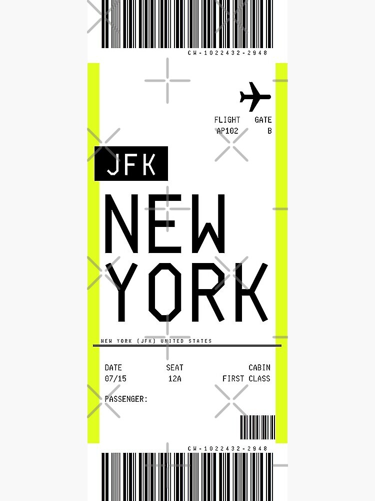 New York Boarding Pass Sticker Sticker By Jadedavin Redbubble