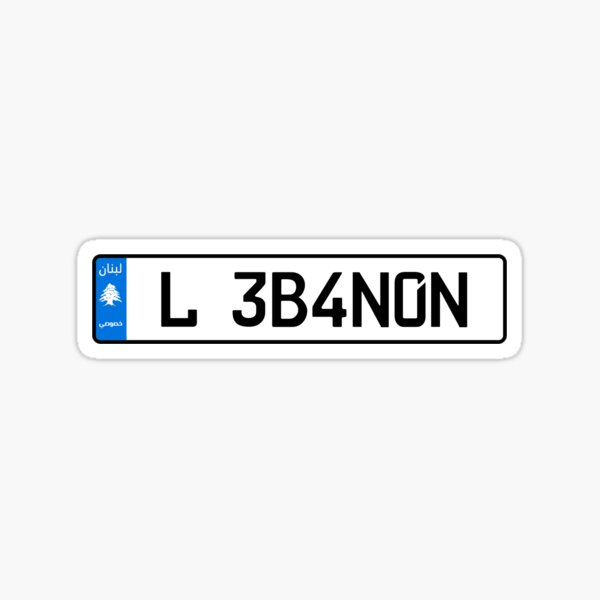 "Lebanon car license plate" Sticker for Sale by HAKVS Redbubble