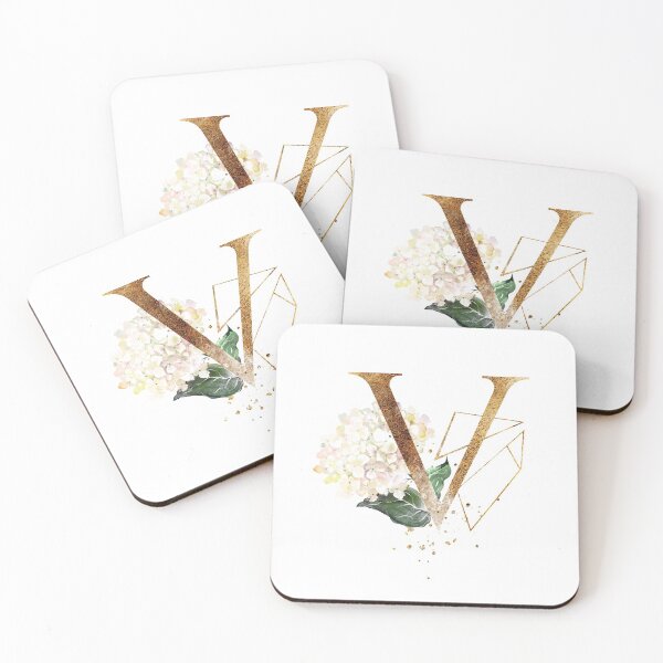 Item preview, Floral Geometric Polygon Monogram V designed and sold by junkydotcom.