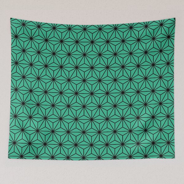 Item preview, Mountain Meadow Green Asanoha - Japanese Traditional Pattern designed and sold by KinitaDesign.