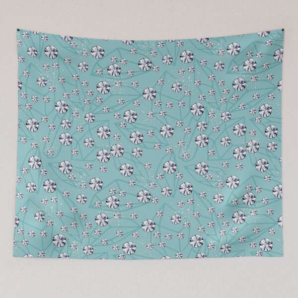Item preview, Crystals and diamonds fashion girly pattern in blue tones designed and sold by Lalanacliparts.