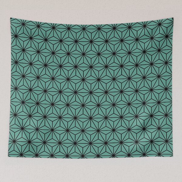 Item preview, Polished Pine Green Asanoha - Japanese Traditional Pattern designed and sold by KinitaDesign.