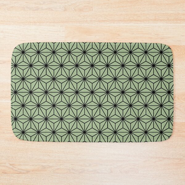 Item preview, Japanese Wasabi Horseradish Green Asanoha - Japanese Traditional Pattern designed and sold by KinitaDesign.