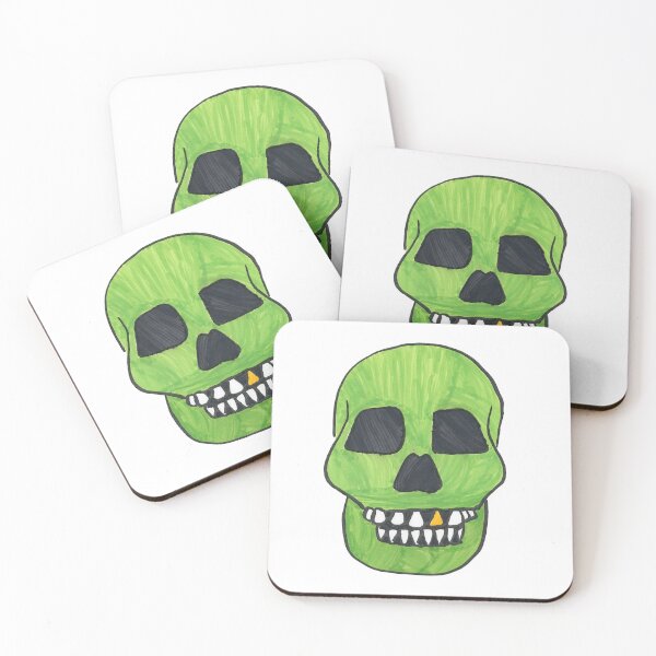 Item preview, green skull designed and sold by Darquise Delorme.