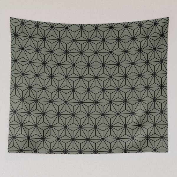 Item preview, Yamabato Turtledove White Pigeon Green Asanoha - Japanese Traditional Pattern designed and sold by KinitaDesign.