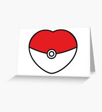 POKEBOLA HEART POKEMON GO Greeting Card