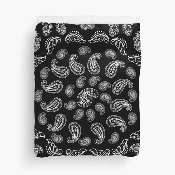 Black Bandanna Pattern Duvet Cover