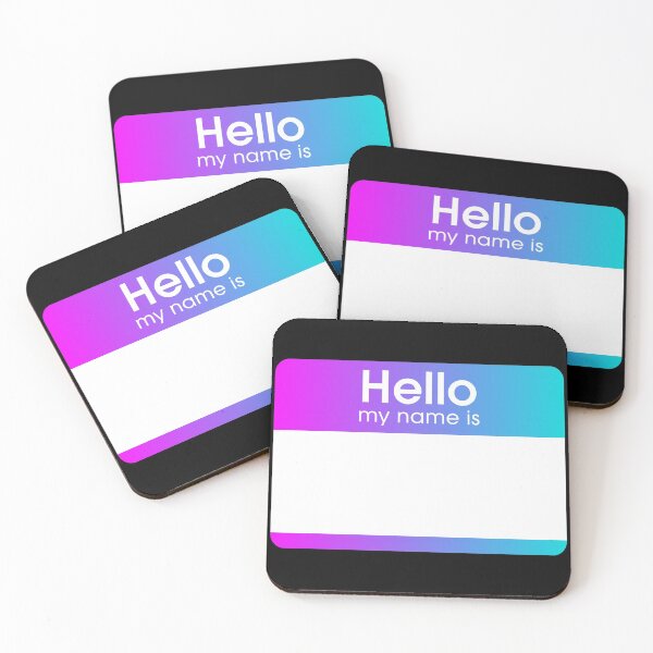Item preview, Purple Blue Gradient Blank Name Tag Hello My Name Is Label  designed and sold by everything4eva.