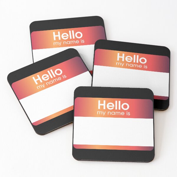 Item preview, Orange Gradient Blank Name Tag Hello My Name Is Label  designed and sold by everything4eva.