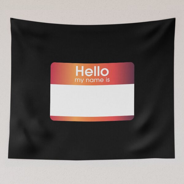 Item preview, Orange Gradient Blank Name Tag Hello My Name Is Label  designed and sold by everything4eva.