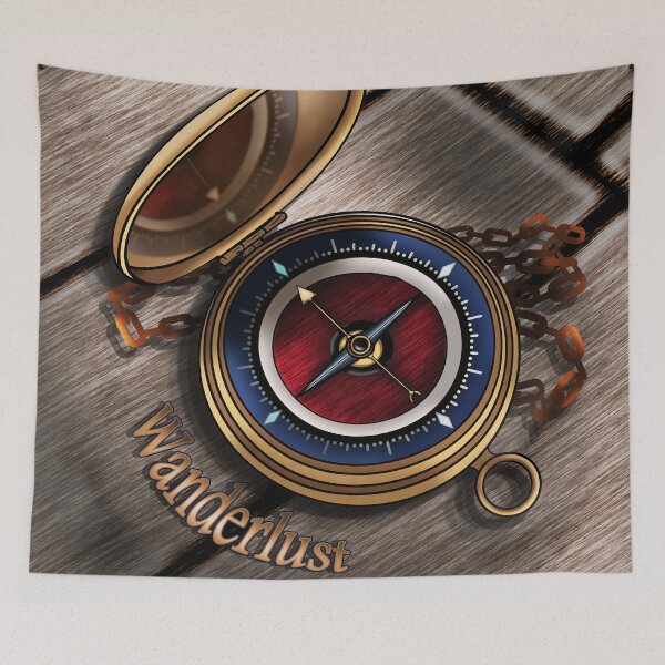 Item preview, Opened Pocket Nautical Compass: wanderlust designed and sold by iduzarts.