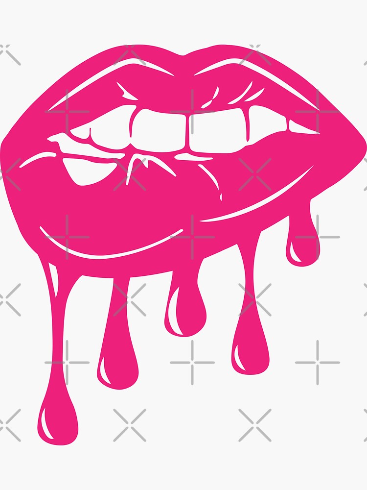 Lips Bite Dripbit Lip Lips Mouth Dripping Lips Drip Sticker For Sale By Tokcub Redbubble 0105